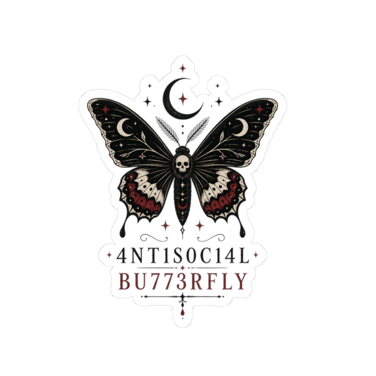 Anti-Social Butterfly Code Sticker