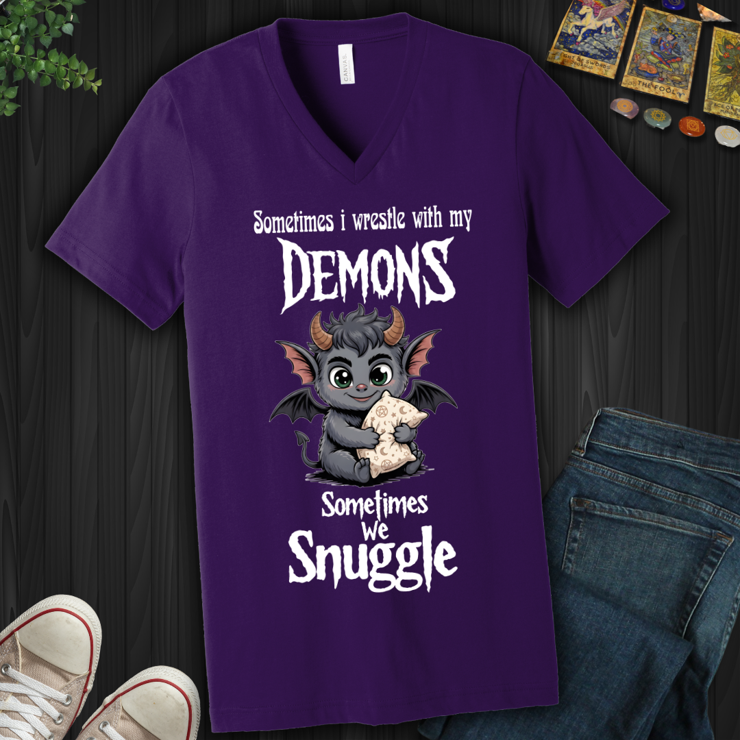 Snuggle Demon V-Neck Tee