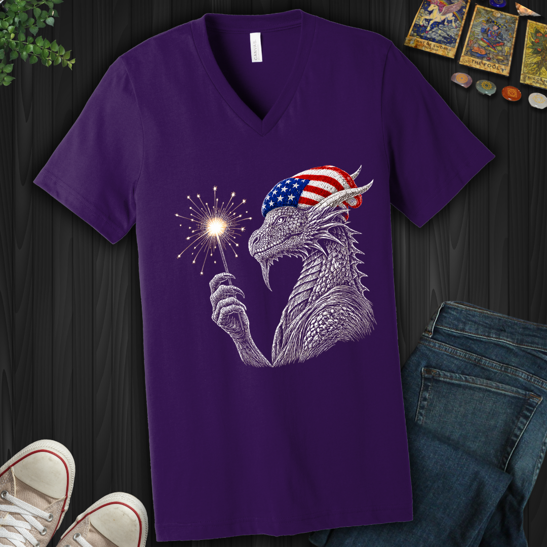 Patriotic Dragon- V-Neck