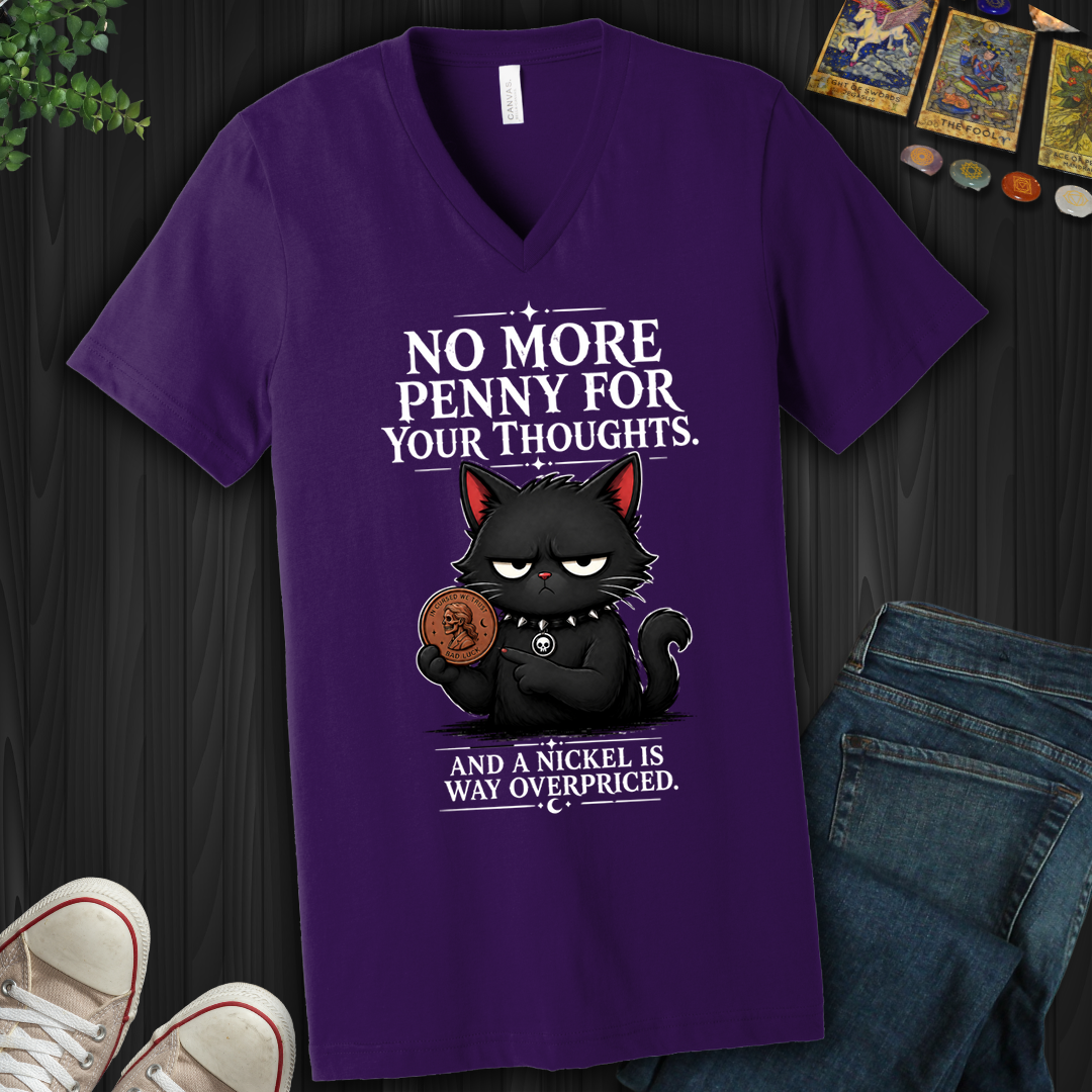 No More Penny For Your Thoughts- V-Neck