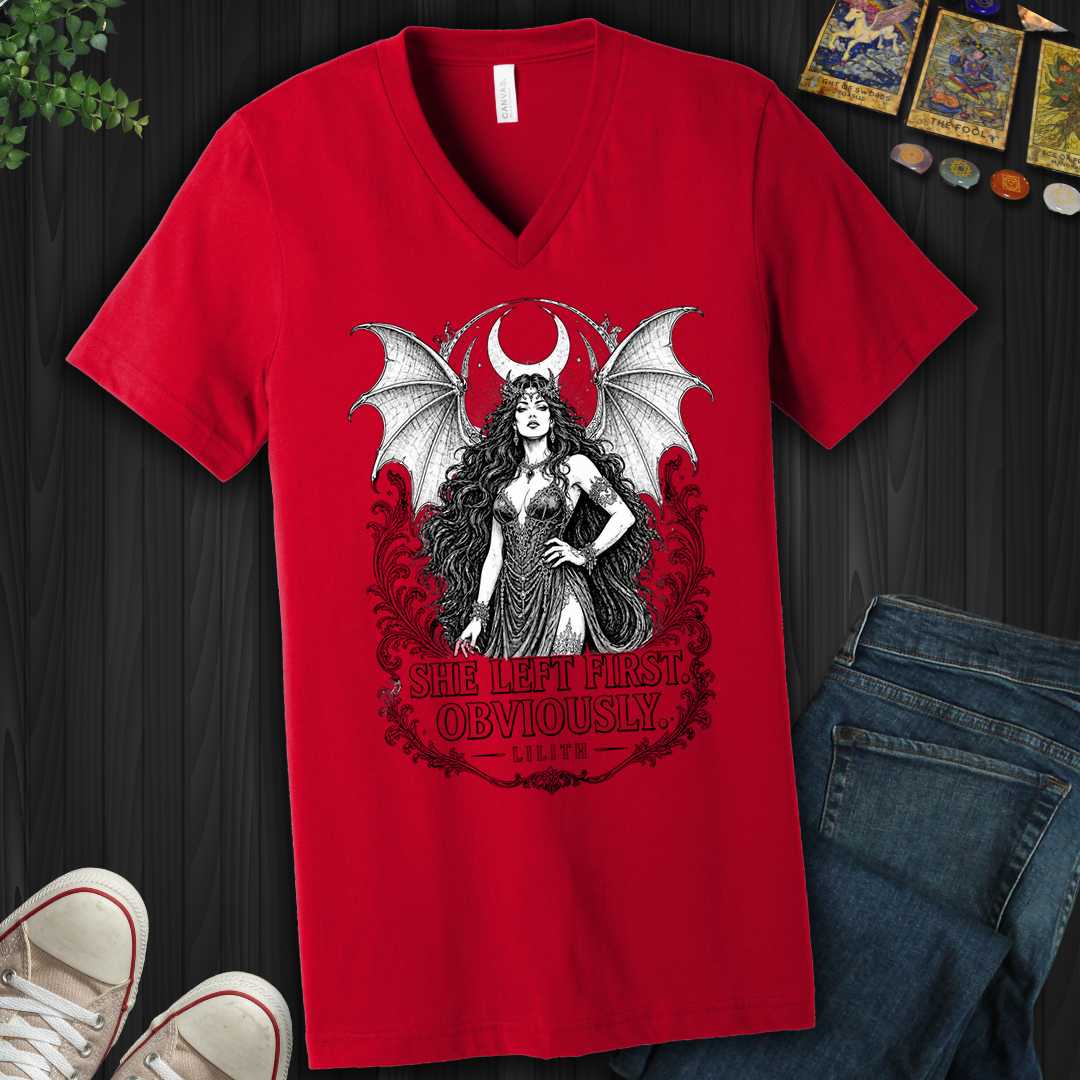 She Left First- V-Neck
