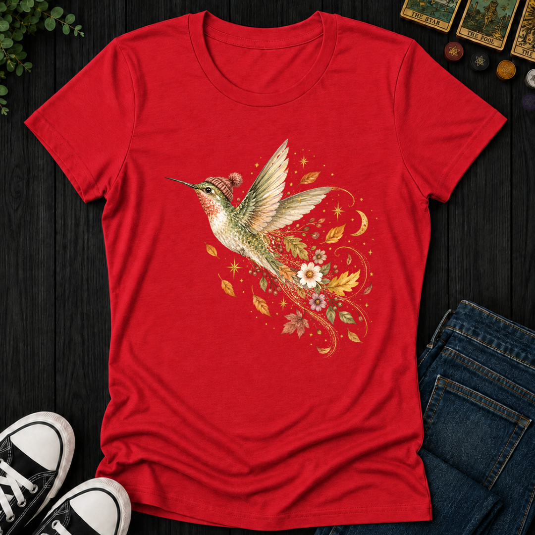 Autumn Hummingbird- Women's Fitted Tee