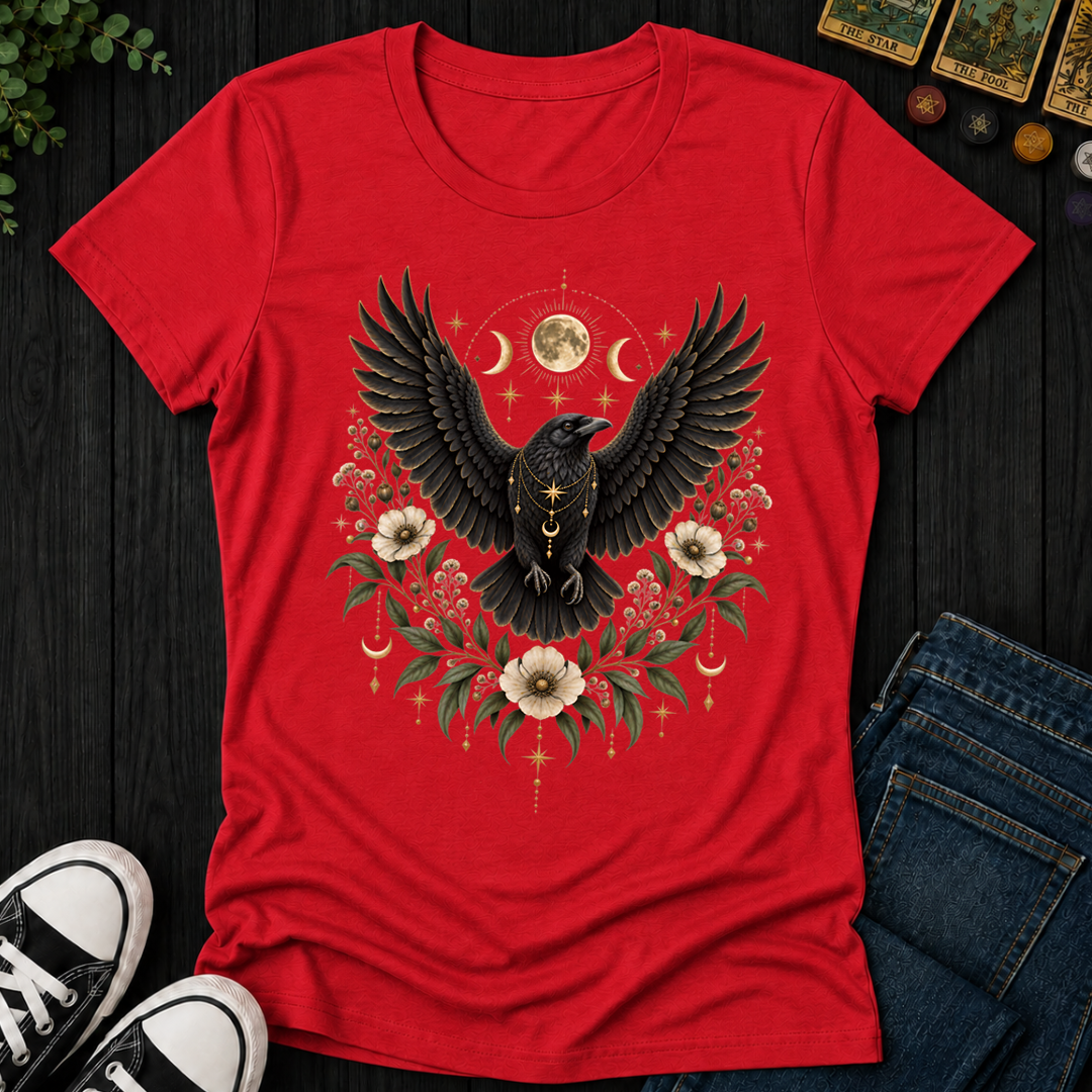 Celestial Boho Raven- Women's Fitted Tee