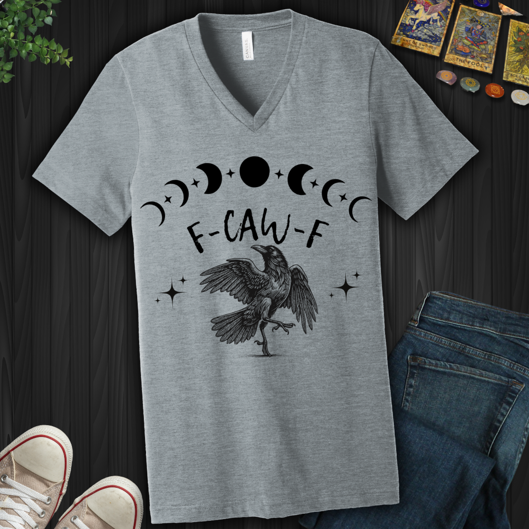 Gothically Yours: Raven in Rebellion V-Neck Tee