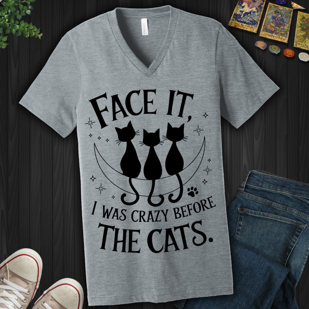 Crazy Before Cats V-Neck Tee