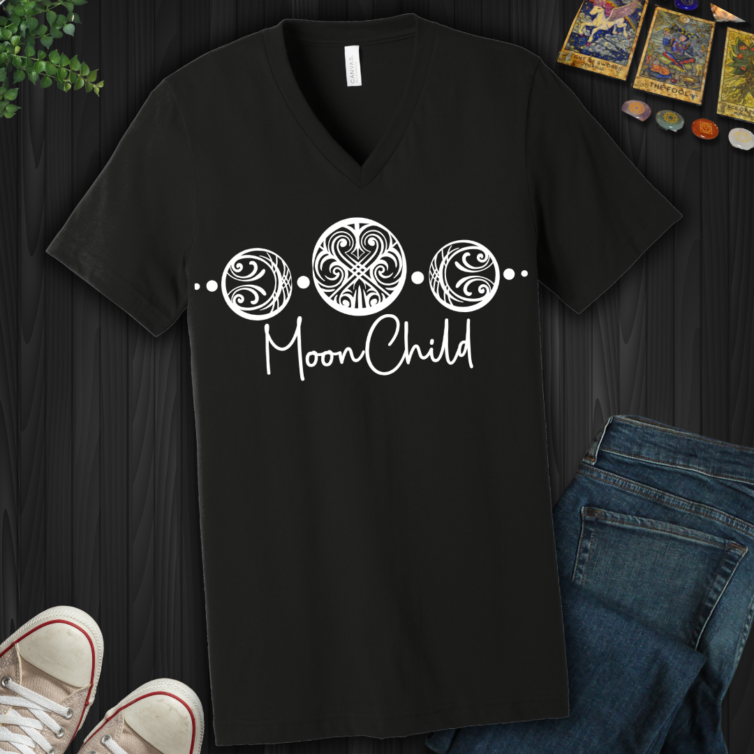 Triple Moon Goddess V-Neck Tee