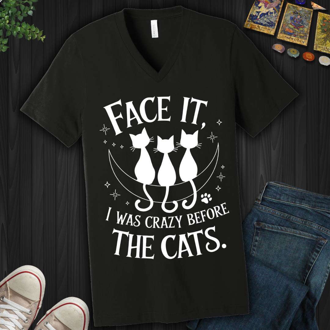 Crazy Before Cats V-Neck Tee