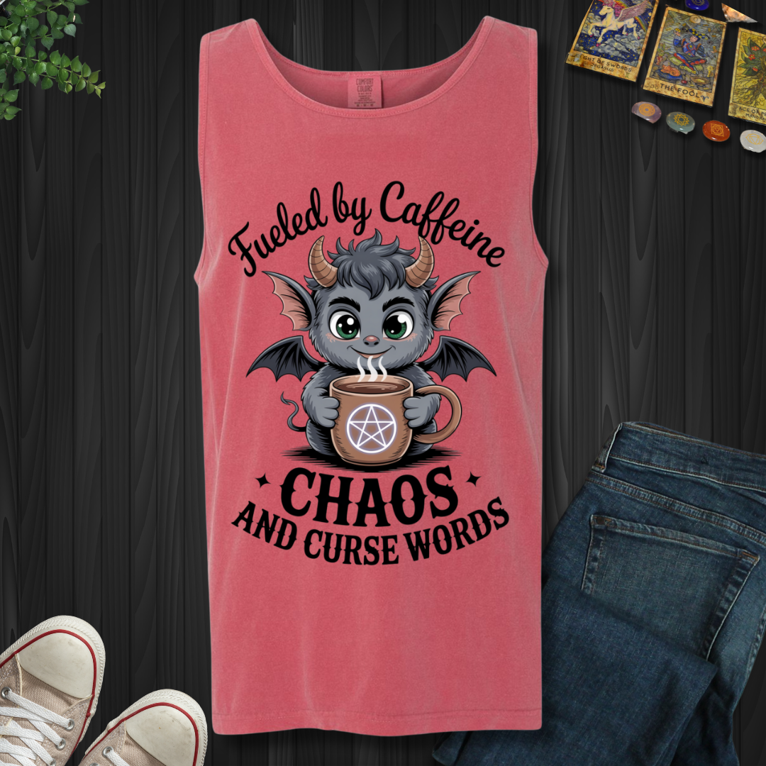 Fueled By Caffeine, Chaos and Curse Words Tank Top