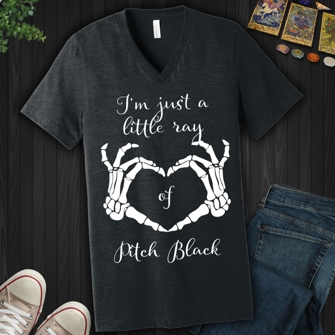 Little Ray Of Pitch Black V-Neck Tee