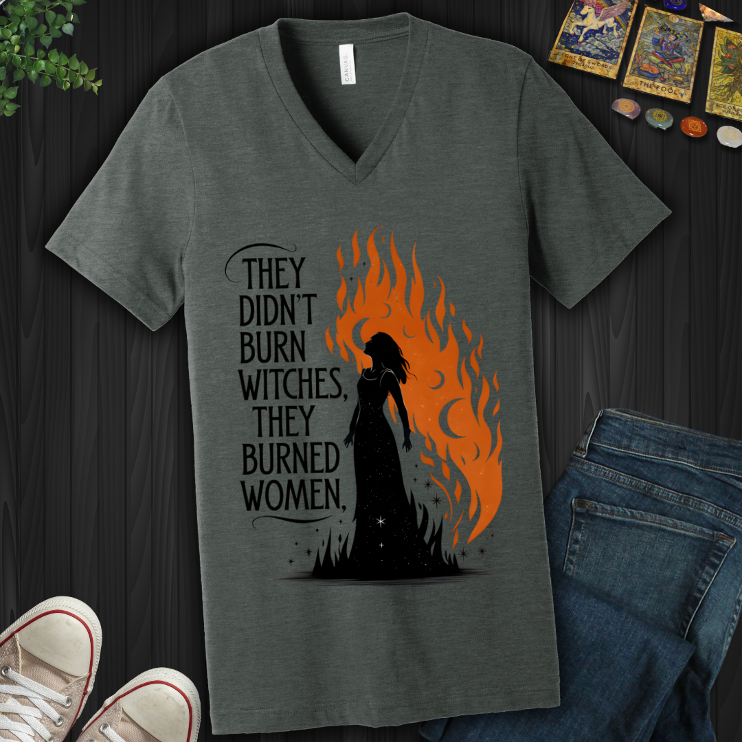 They Burned Women V-Neck Tee