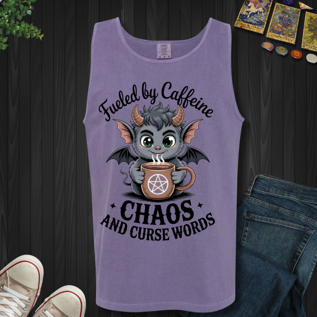 Fueled By Caffeine, Chaos and Curse Words Tank Top