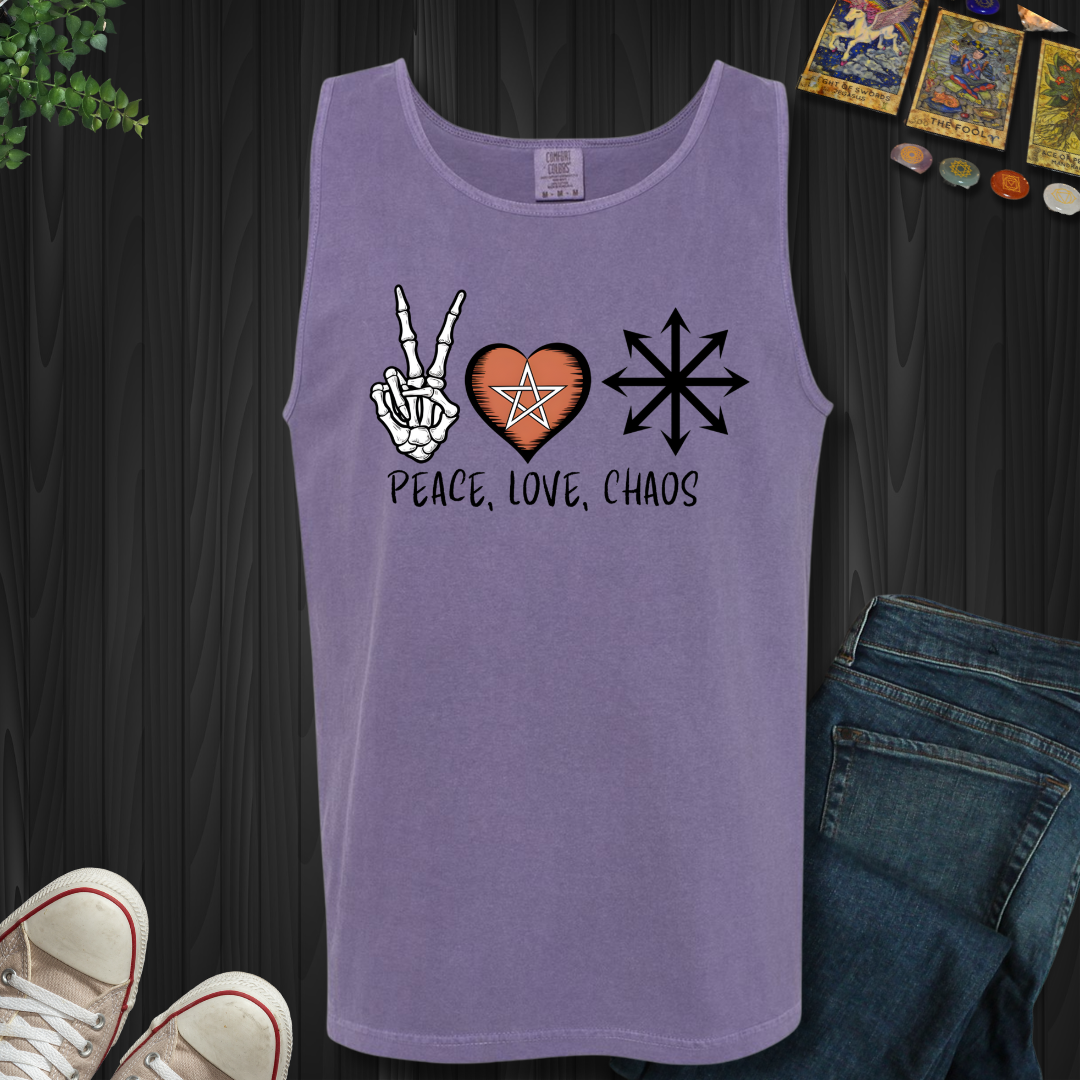 Peace, Love, &Chaos Tank Top