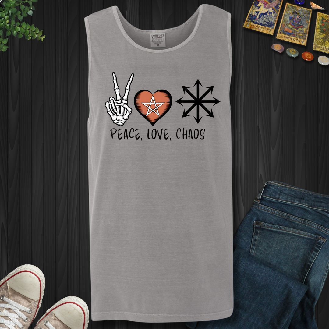 Peace, Love, &Chaos Tank Top