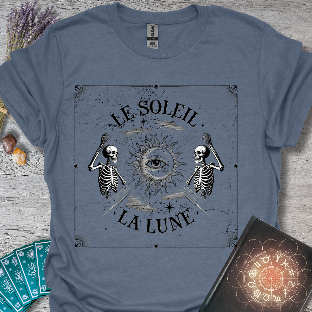 Vintage Retro Le Soleil & La Lune T-Shirt