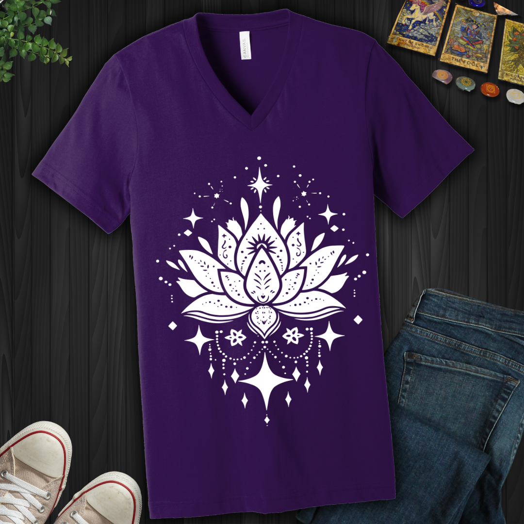 Celestial Lotus V-Neck Tee