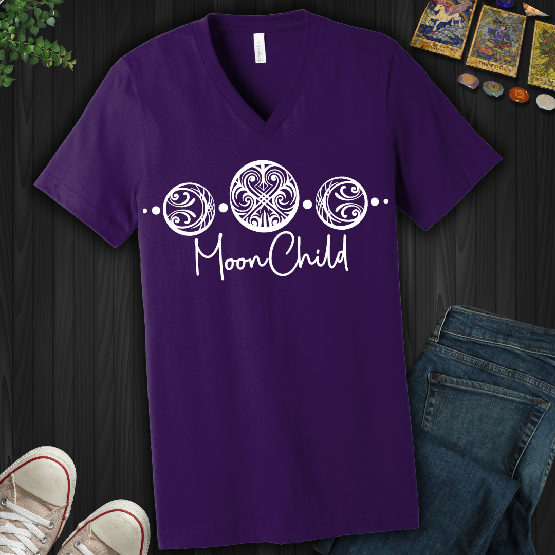 Triple Moon Goddess V-Neck Tee