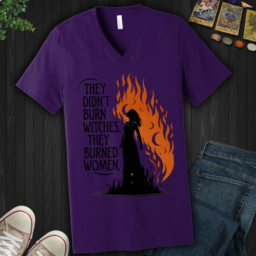 They Burned Women V-Neck Tee