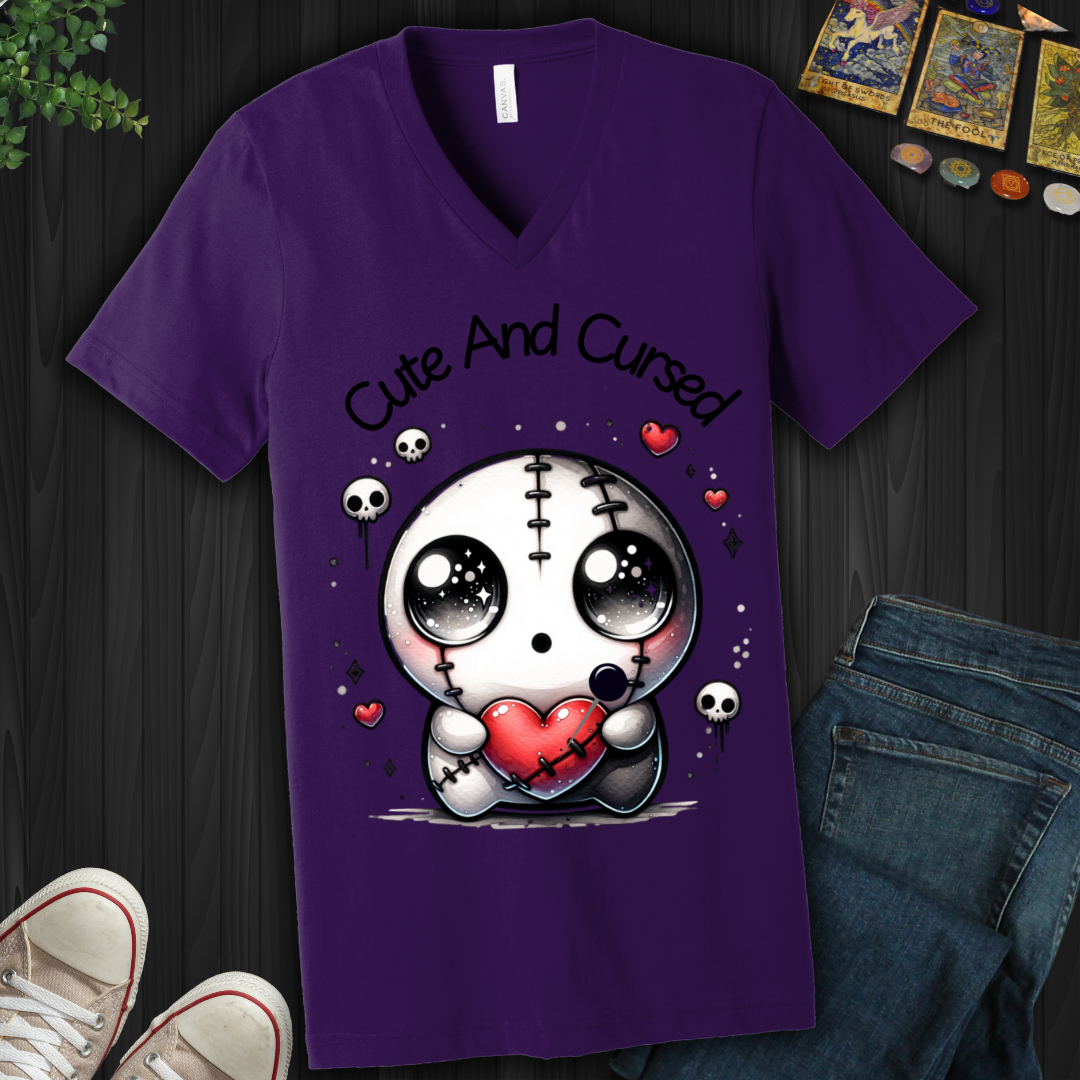 Cute And Cursed V-Neck Tee