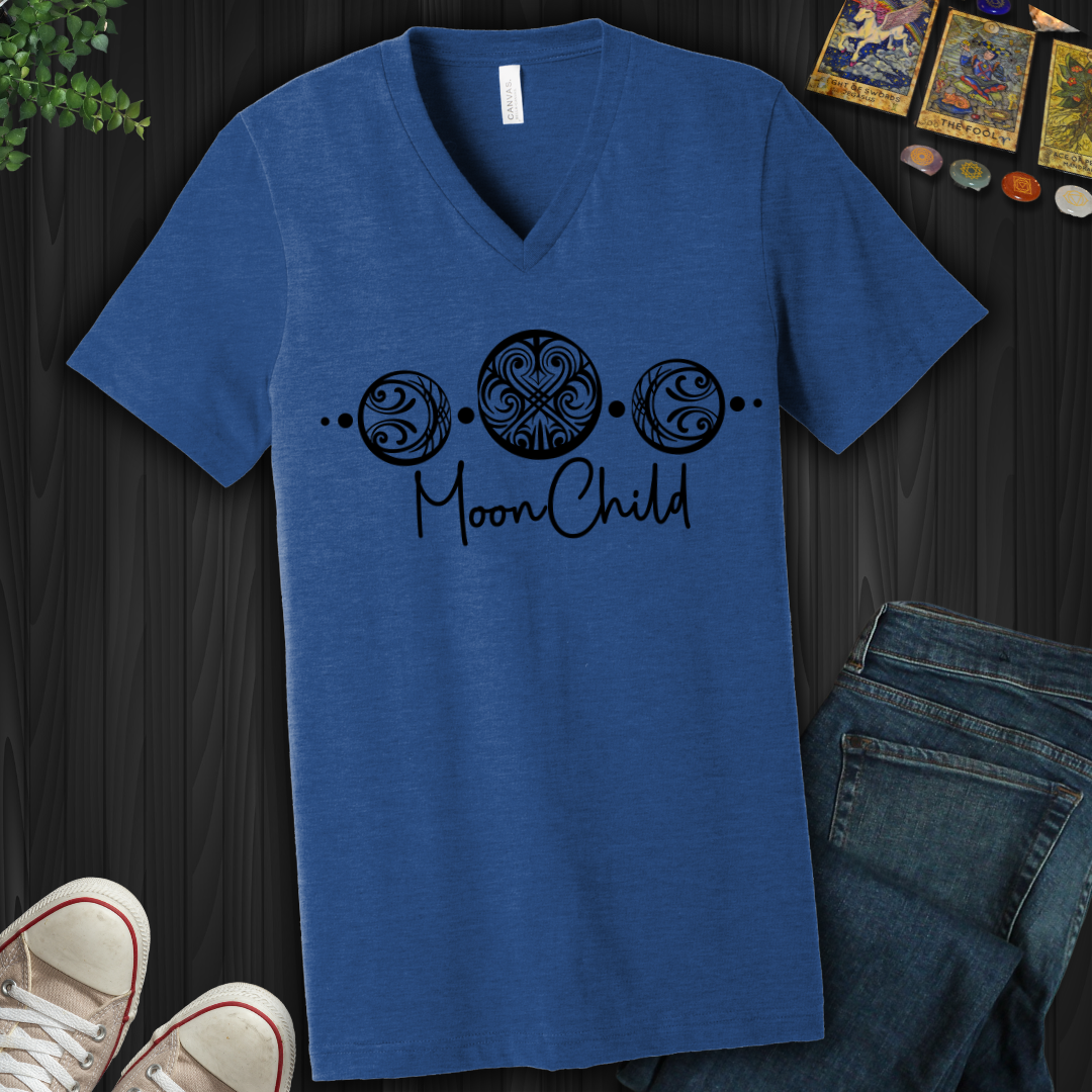 Triple Moon Goddess V-Neck Tee
