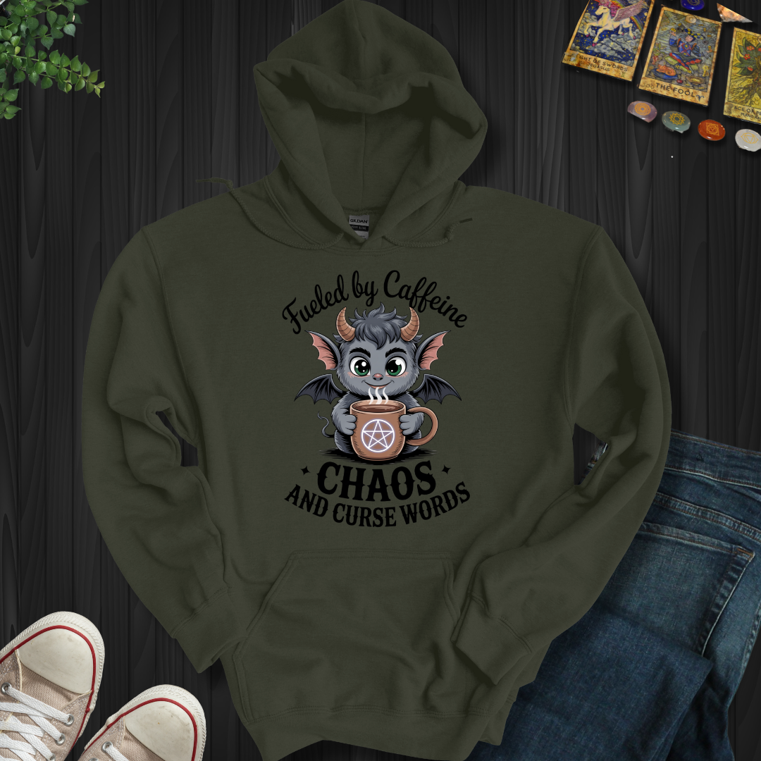 Fueled By Caffeine, Chaos and Curse Words Hooded Sweatshirt