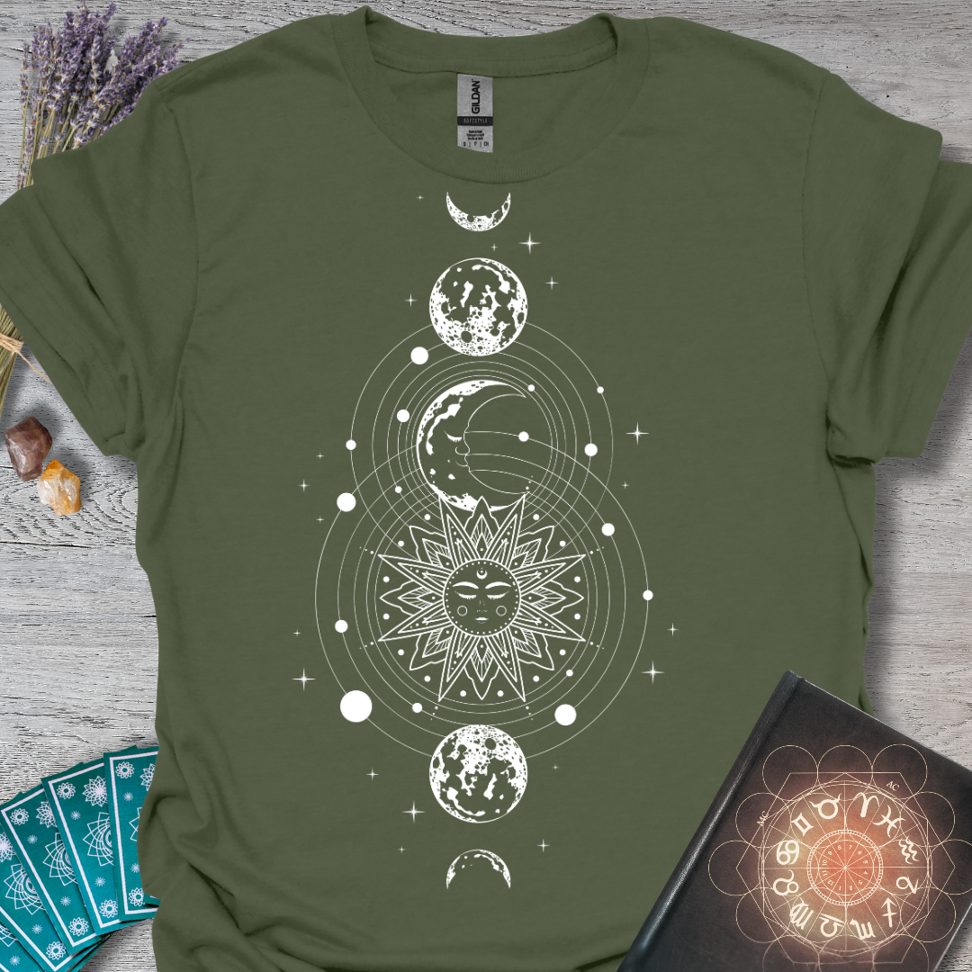Solar Sun and Moon Phase T-Shirt