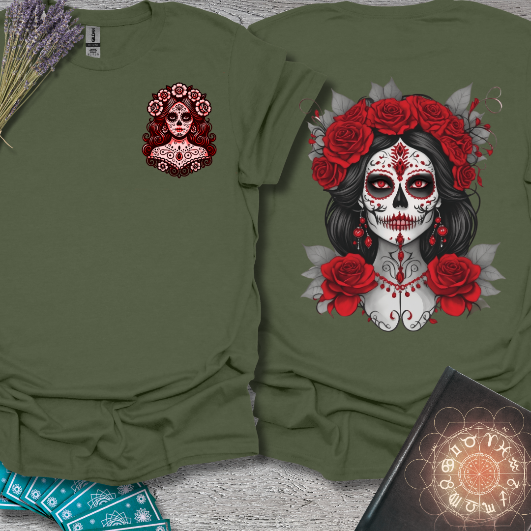 Red Catrina Front and Back T-Shirt