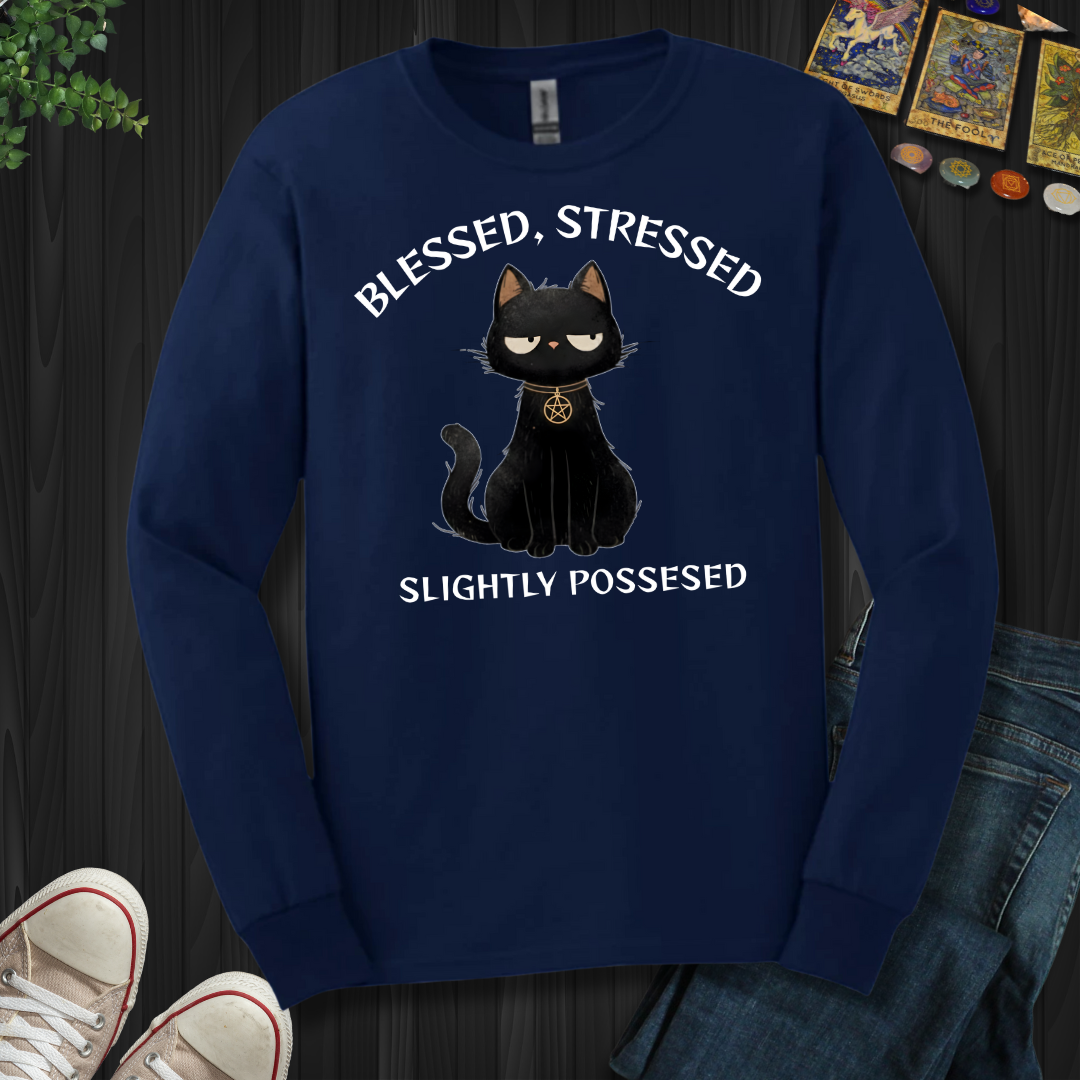Blessed, Stressed, Slightly Possessed Long Sleeve Tee