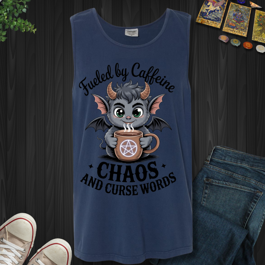 Fueled By Caffeine, Chaos and Curse Words Tank Top