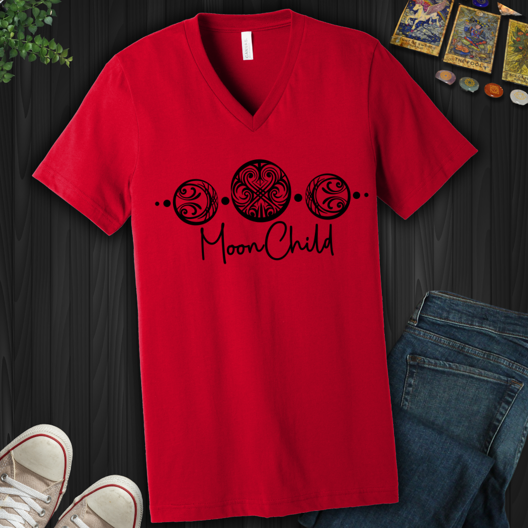 Triple Moon Goddess V-Neck Tee