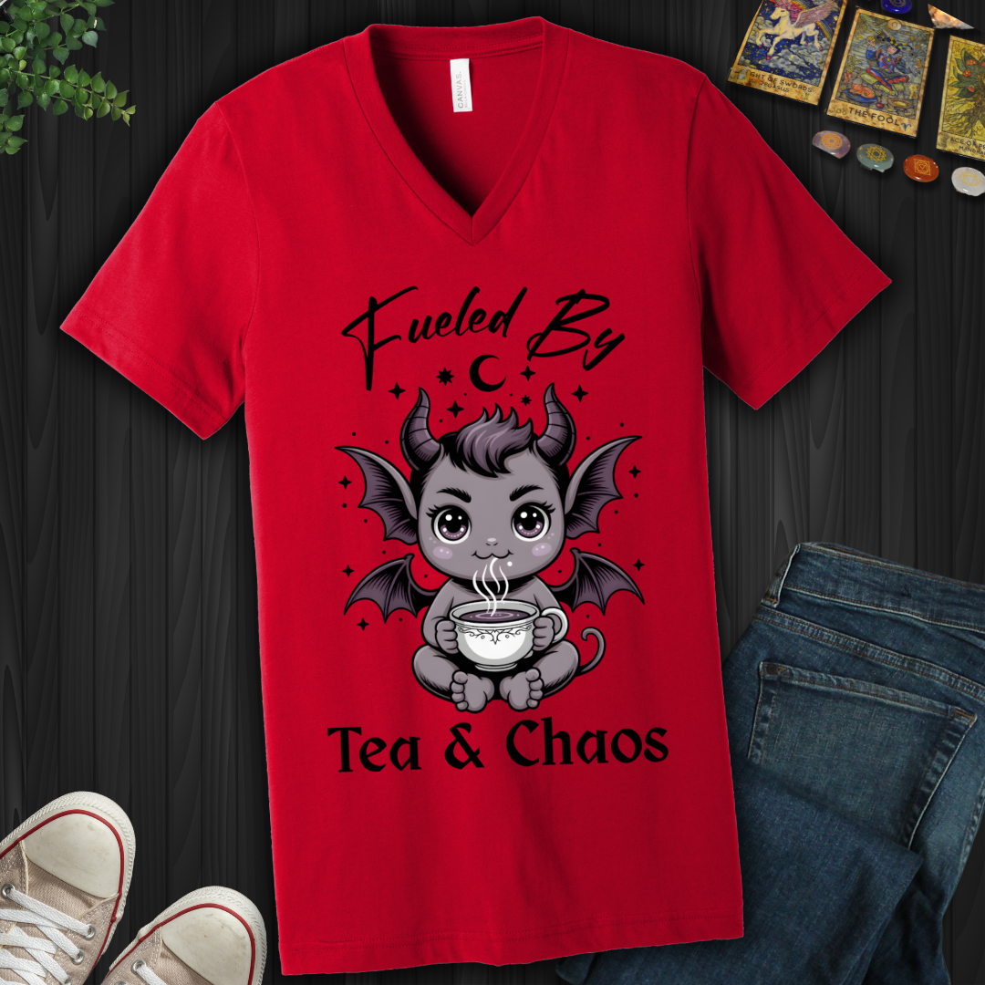 Tea and Chaos V-Neck Tee