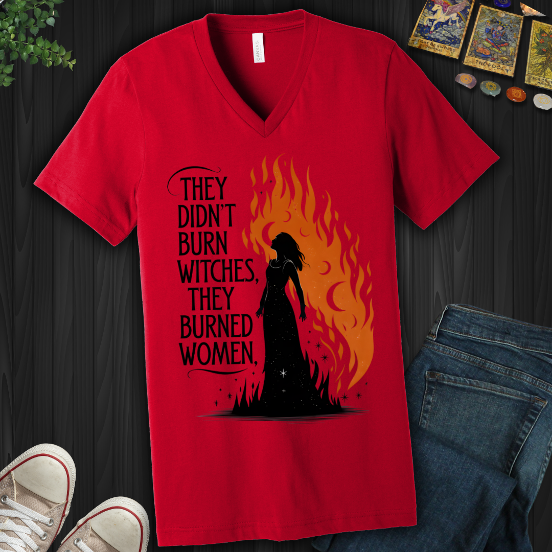 They Burned Women V-Neck Tee