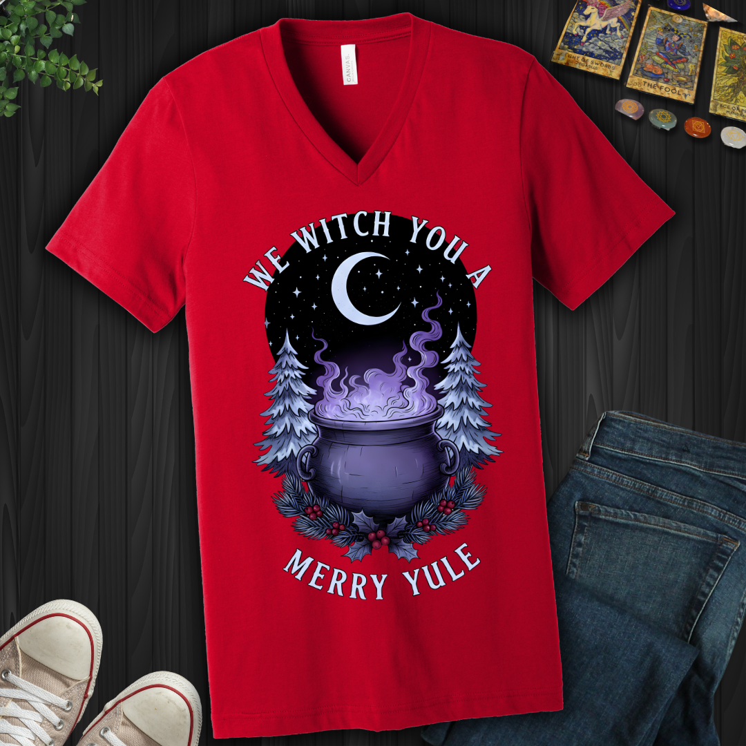 We Witch You a Merry Yule V-Neck Tee