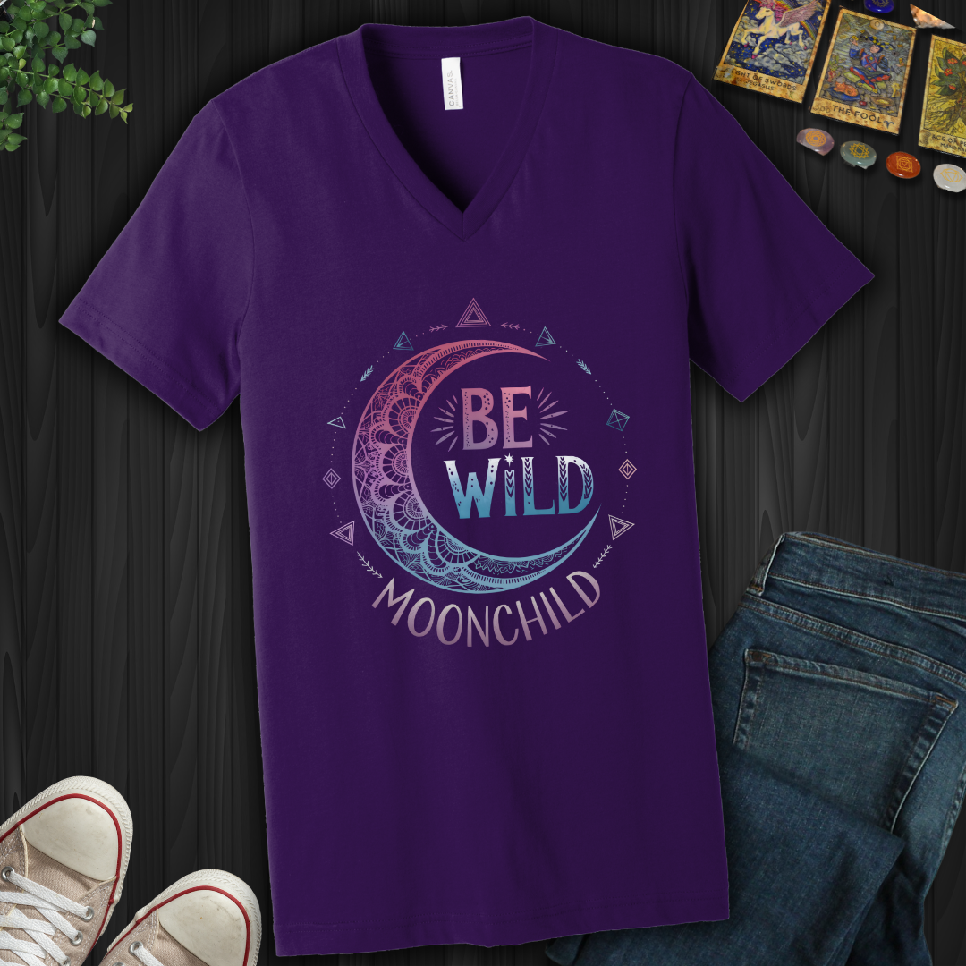 Be Wild Moon Child V-Neck Tee