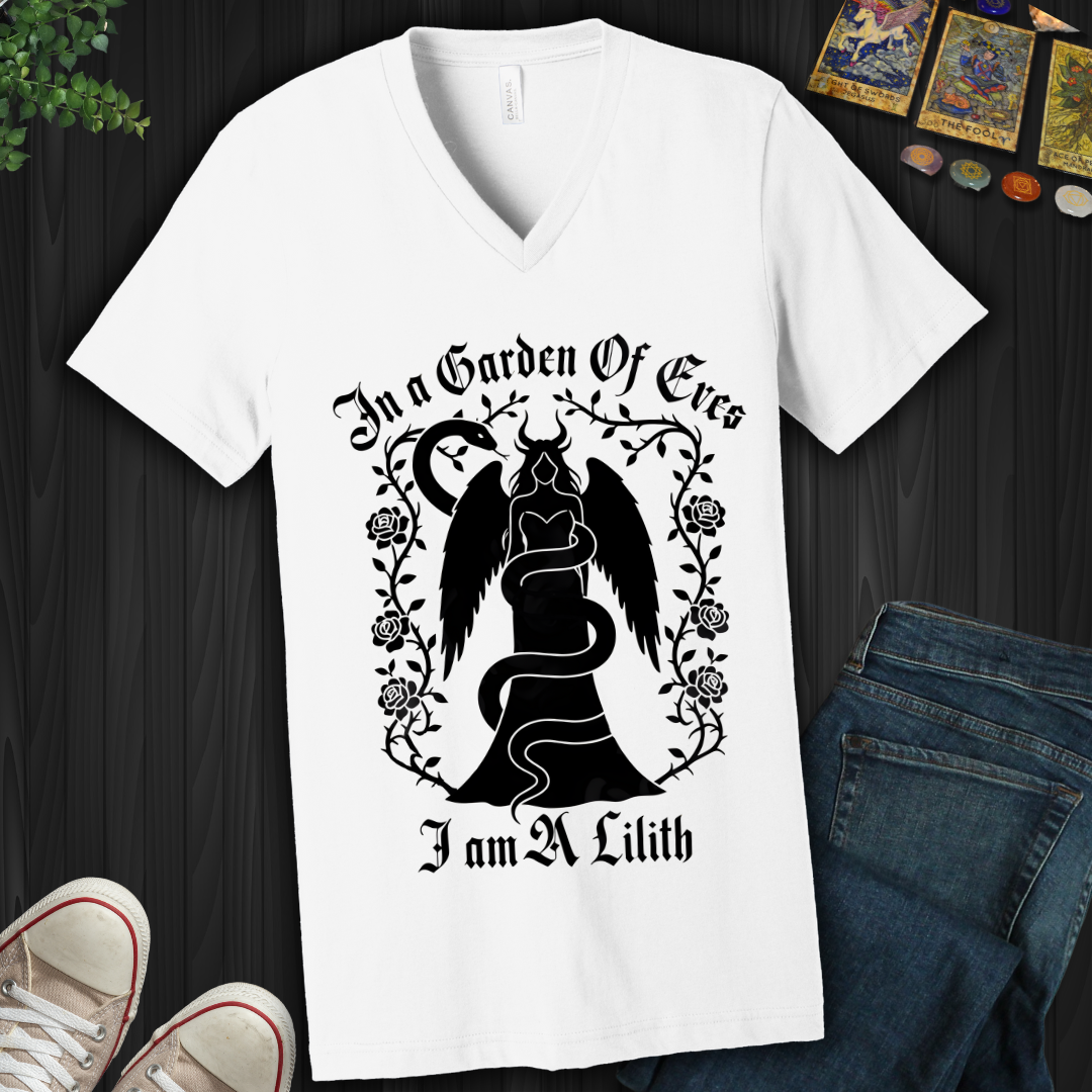 In a Garden of Eves, I Am a Lilith V-Neck Tee