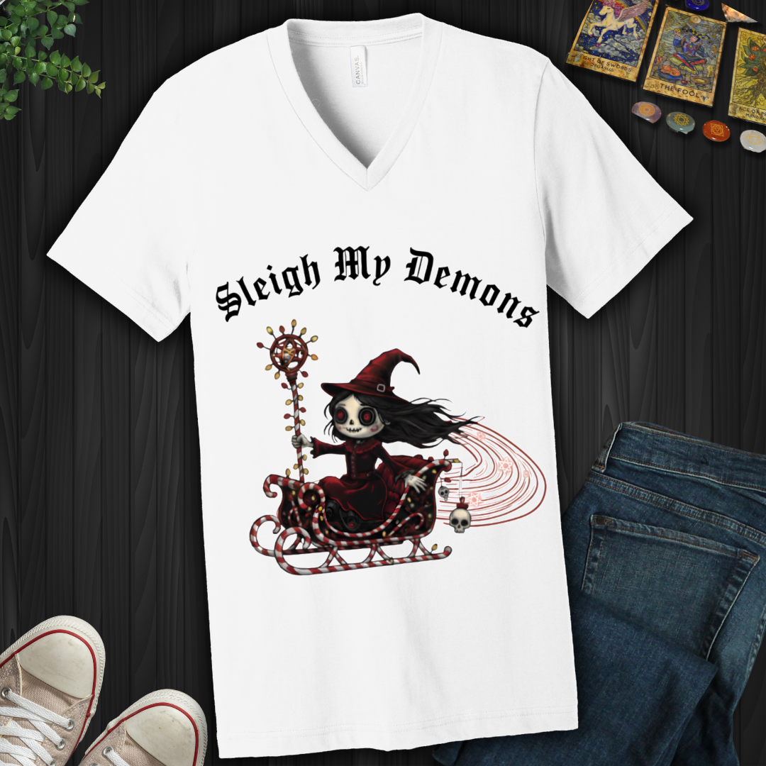 Sleigh My Demons V-Neck Tee