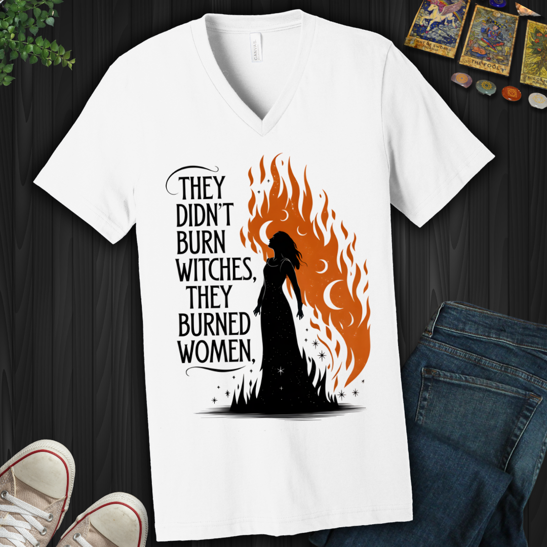 They Burned Women V-Neck Tee