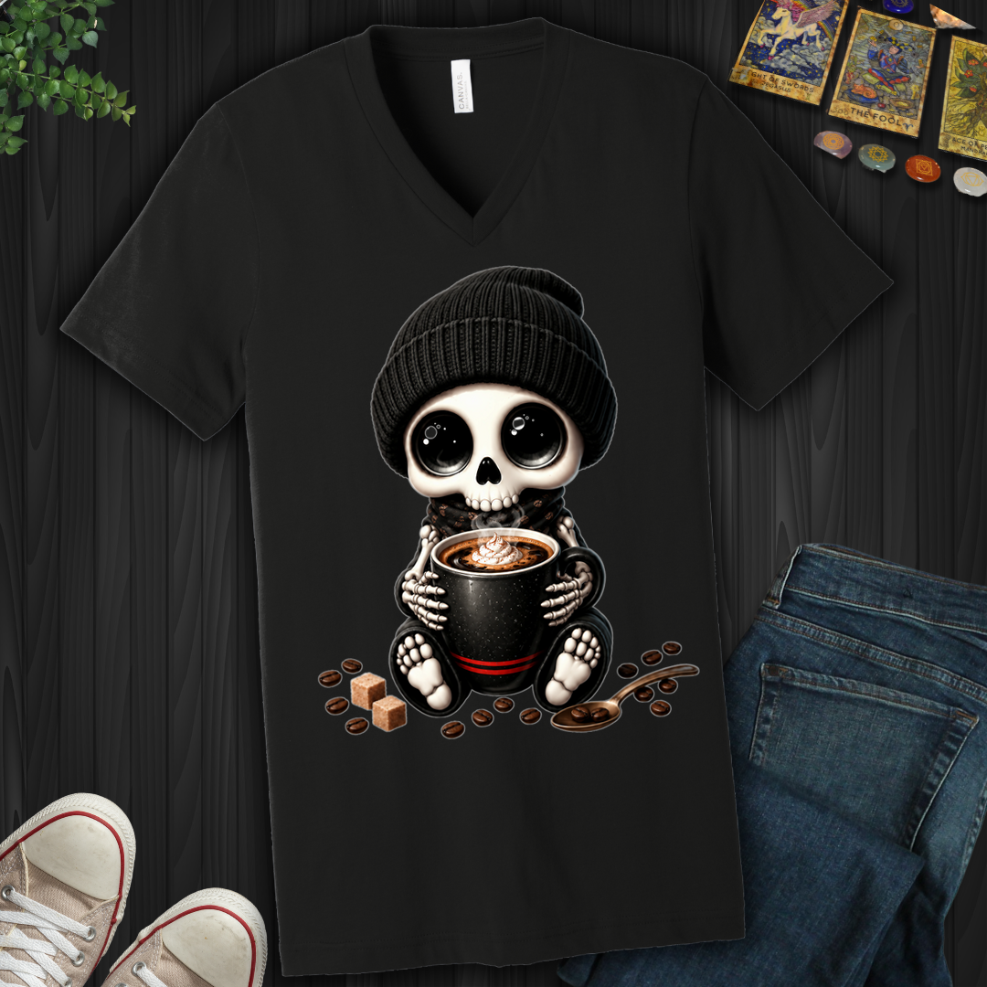 Dead Cute For Coffee- V-Neck
