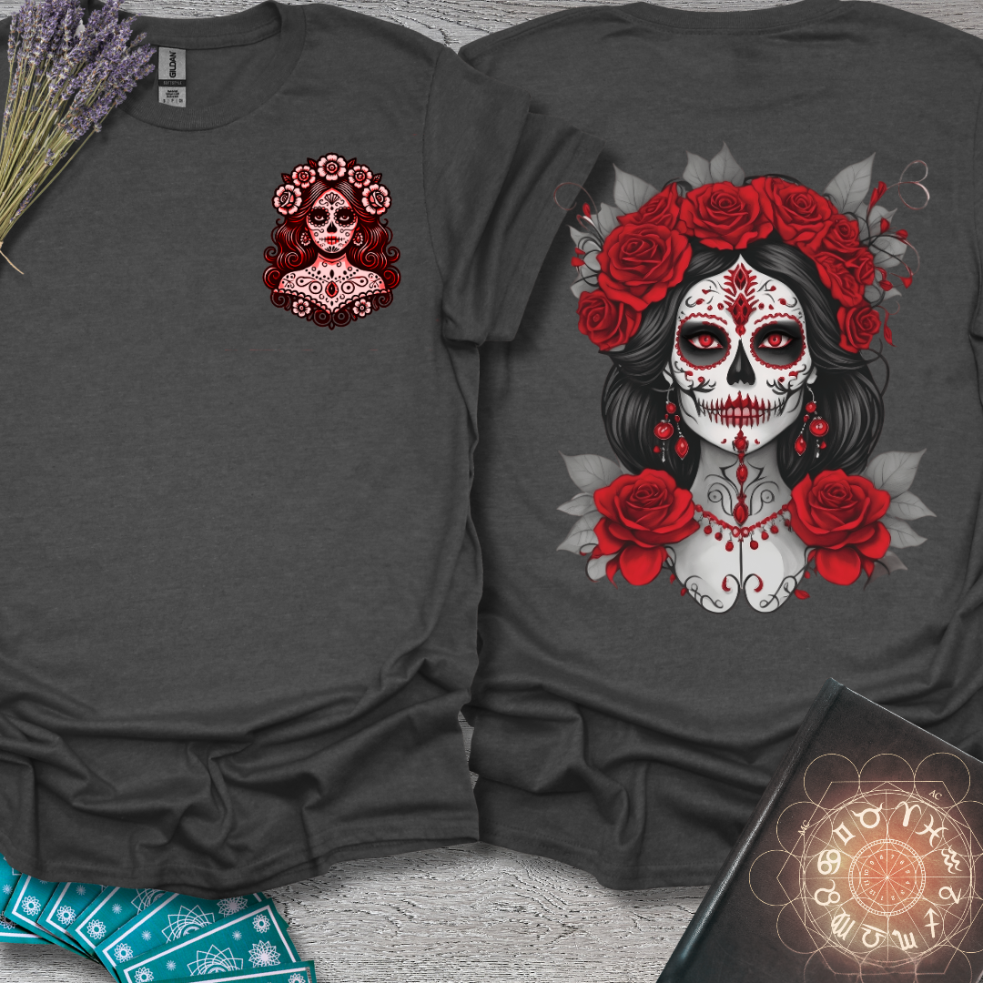 Red Catrina Front and Back T-Shirt