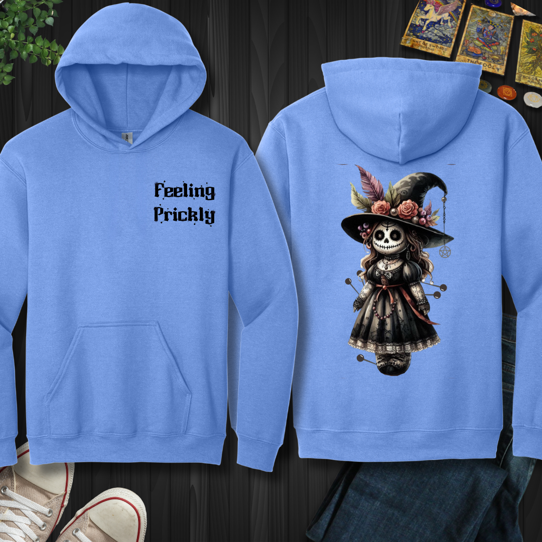 Prickly Witch Voodoo Doll Front and Back Hooded Sweatshirt