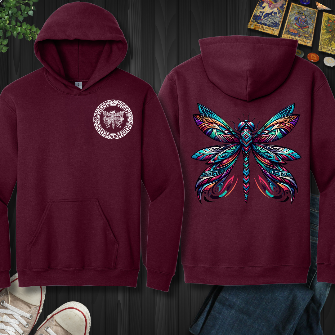 Tribal Dragonfly front and back Hooded Sweatshirt
