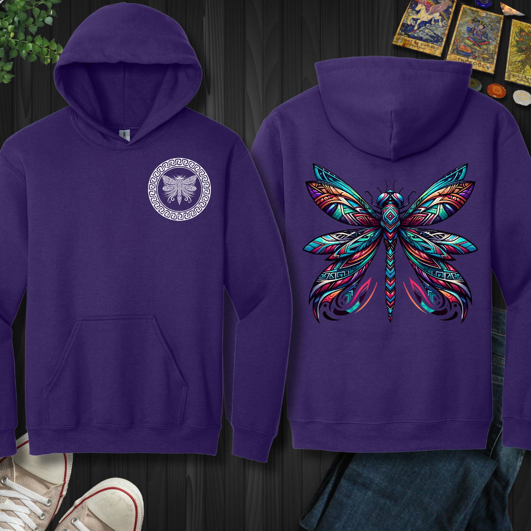 Tribal Dragonfly front and back Hooded Sweatshirt