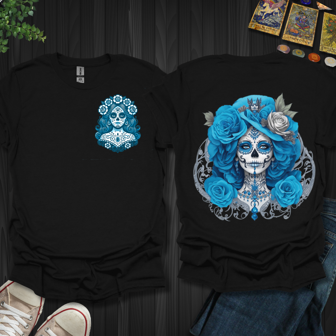 Blue Catrina Front and Back T-Shirt