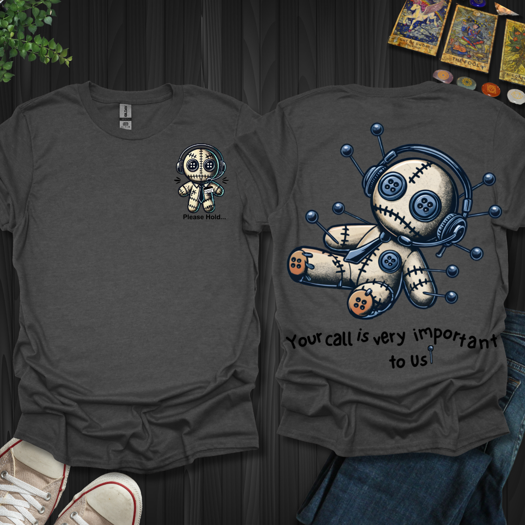 Customer Service Voodoo Doll Front and Back T-Shirt