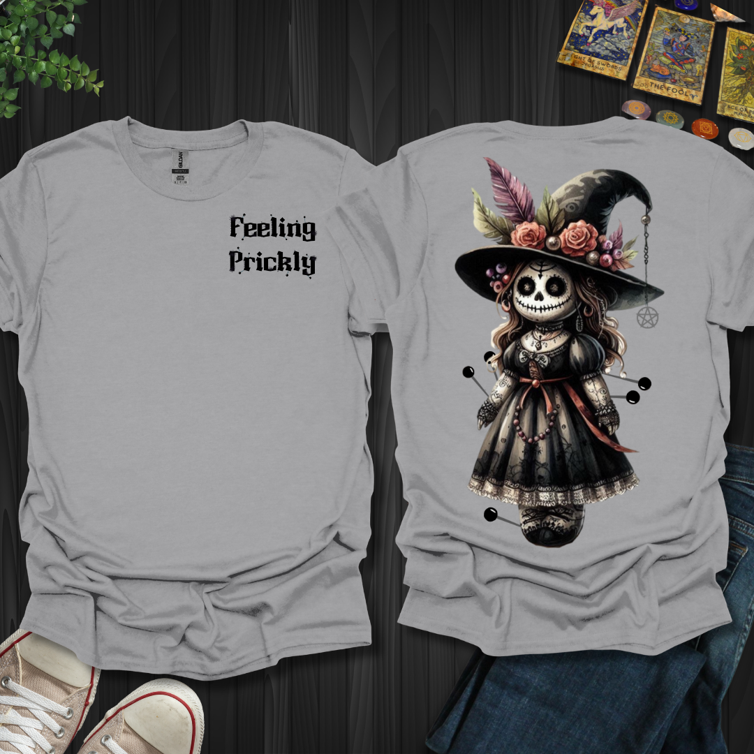 Prickly  Witch Voodoo Doll Front and Back T-Shirt