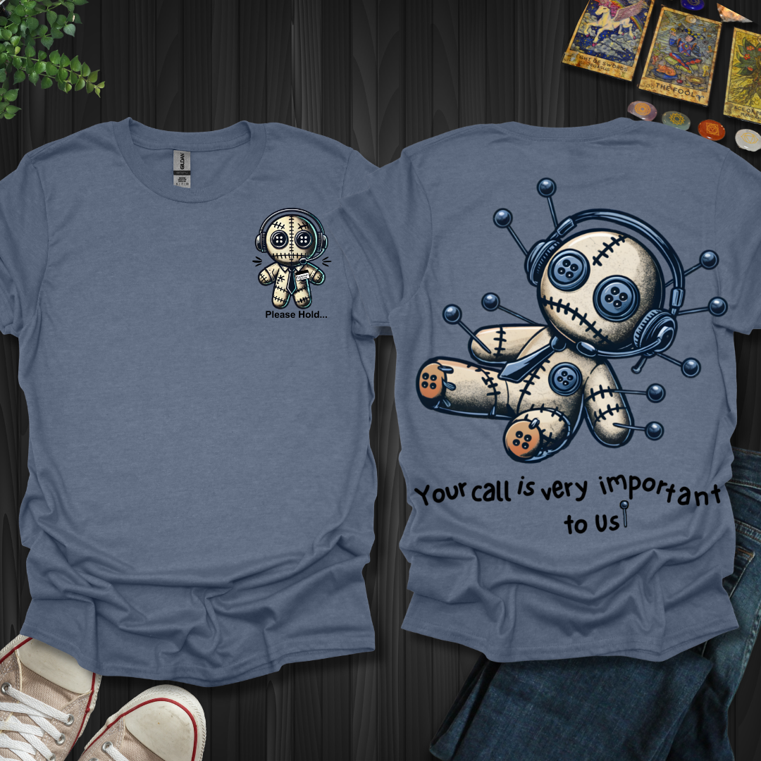 Customer Service Voodoo Doll Front and Back T-Shirt