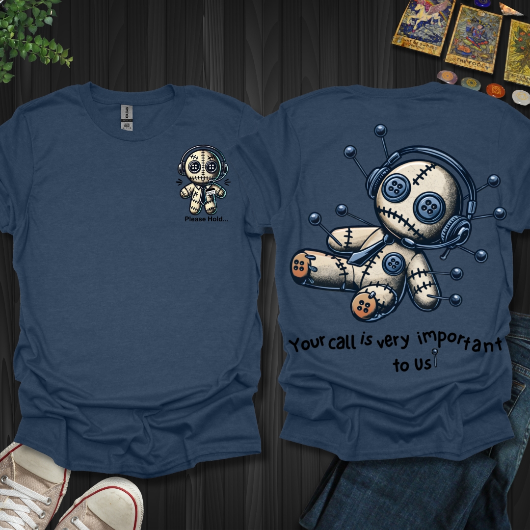 Customer Service Voodoo Doll Front and Back T-Shirt