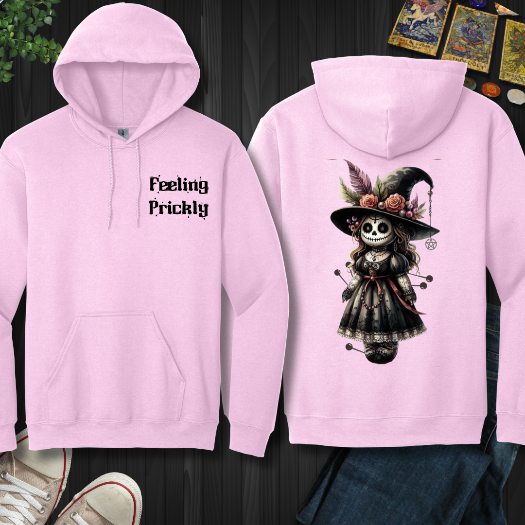 Prickly Witch Voodoo Doll Front and Back Hooded Sweatshirt
