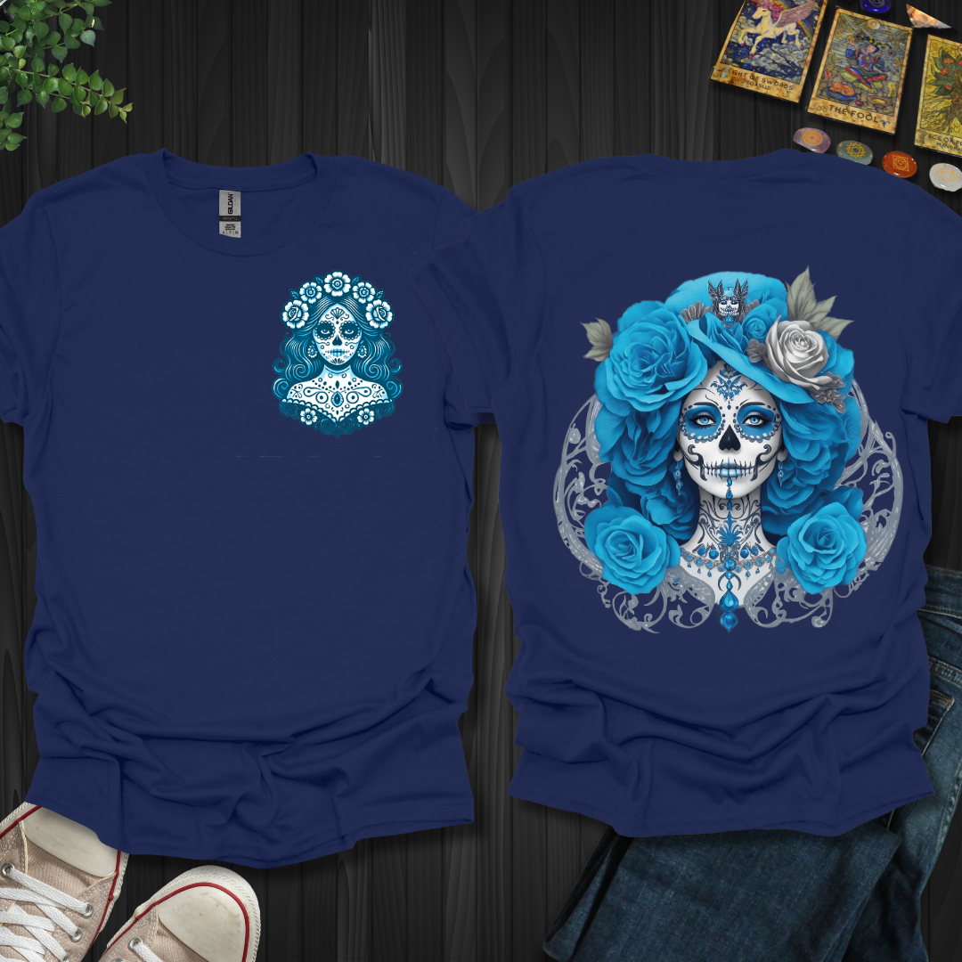 Blue Catrina Front and Back T-Shirt