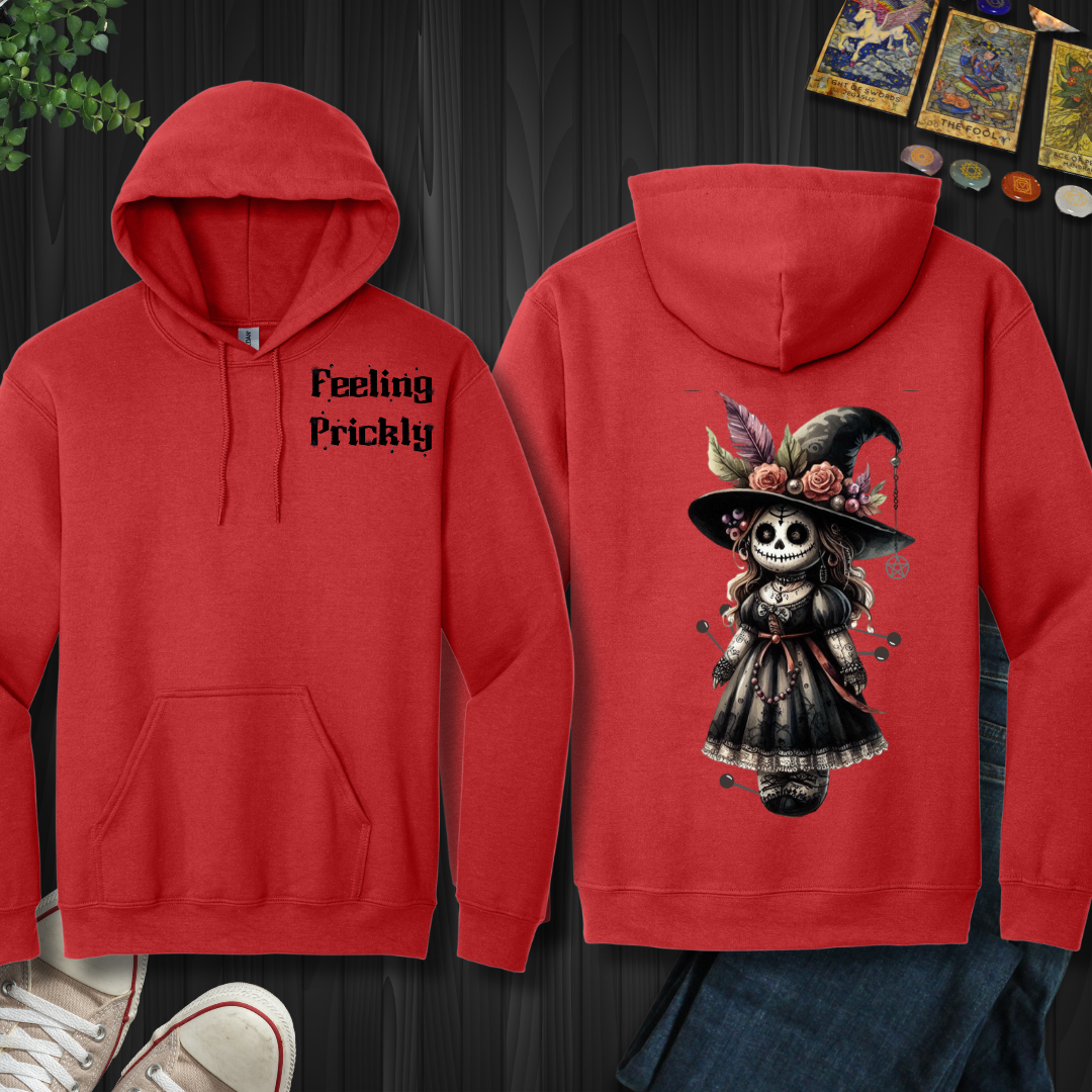 Prickly Witch Voodoo Doll Front and Back Hooded Sweatshirt
