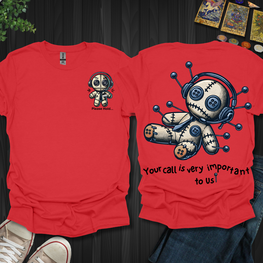 Customer Service Voodoo Doll Front and Back T-Shirt